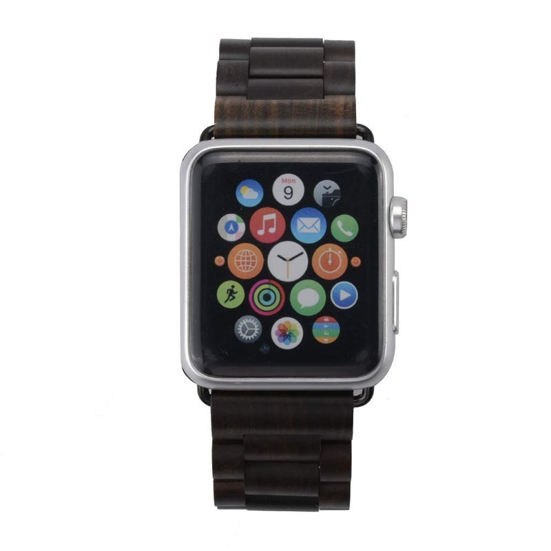 Kinobo Wooden Watch Band Compatible with Apple Watch, 100% Eco-Friendly Natural Hardwood Watch Strap Thickened Wrist Bracelet for iWatch Series 7, 6, 5, 4, 3, 2, 1, Sport, Edition (Brown-38/40/41mm) - Image 4